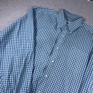 Southern Tide Button Down Shirt Mens XL Extra Large Blue Gingham Classic Fit